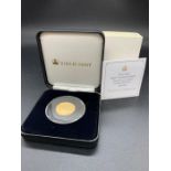 The 2019 400th Anniversary Solid 22 ct Gold Proof Laurel coin.