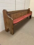 A reclaimed pitch pine church or chapel pew (270cm)