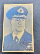 Admiral Edward Ratcliffe Garth Russell Evans , 1st Baron Mountevans KCB, DSO SGM A signed