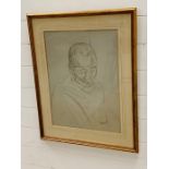 Study of Indian spiritual leader Mahatma Gandhi. Jacob Kramer (1892-1962), signed Kramer. Sketch,