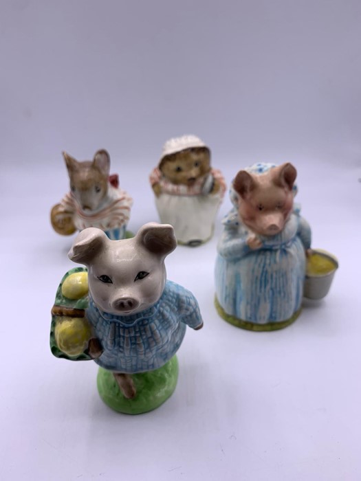 A selection of four Beswick England Beatrix Potter's figures, Aunt Pettitoes, Mrs Tiggy Winkle,