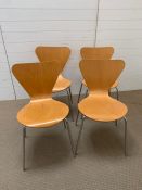 Four pine bistro chairs