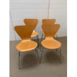 Four pine bistro chairs