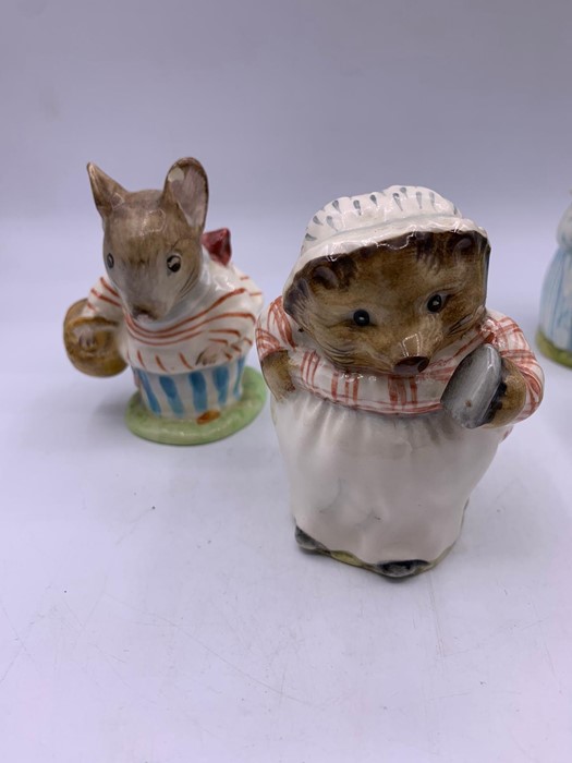 A selection of four Beswick England Beatrix Potter's figures, Aunt Pettitoes, Mrs Tiggy Winkle, - Image 5 of 6