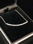 A 14 ct White Gold Diamond Set Bar Necklace