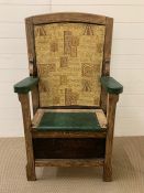 A monks/priest chair with storage in the base of the settle (H112cm W60cm D30cm)