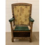 A monks/priest chair with storage in the base of the settle (H112cm W60cm D30cm)