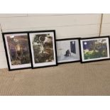 Four framed signed and numbered fantasy prints