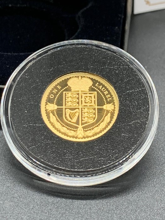 The 2019 400th Anniversary Solid 22 ct Gold Proof Laurel coin. - Image 3 of 3