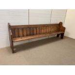 A reclaimed pitch pine church or chapel pew (270cm)