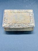 Silver box, makers mark WS hallmarked London 1872