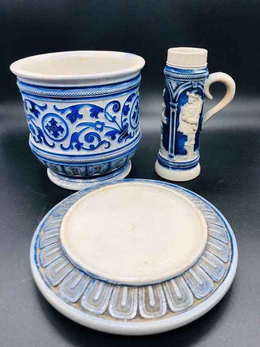 Westerwald planter Saucer & Tankard