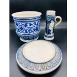 Westerwald planter Saucer & Tankard