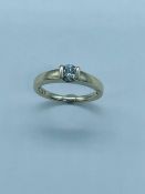 18ct White Gold Diamond Solitaire Ring. Stamped 0.33 inside the shank. Size approx M UK.