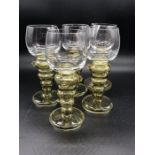Four Moselle Wine Glasses plus one other.