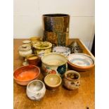 A collection of Studio Pottery