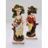 Two 18th Century Staffordshire figures (One AF)