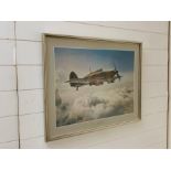 A framed Hawker Hurricane BC by Gerald Palmer "In the Clear"