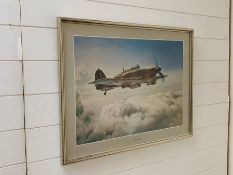 A framed Hawker Hurricane BC by Gerald Palmer "In the Clear"