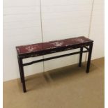 A Chinese Altar Table with mother of pearl design.(H82cm W153cm D36cm)
