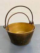 Two brass vintage cooking pots