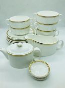 A selection of Royal Doulton China ware to include six soup bowls and saucers, a sauce jug, a