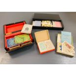 Selection of vintage cards and bridge board