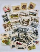 A Selection of cigarette and tea cards, mainly of the photographic style.