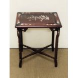 Chinese side table with mother of pearl design.(H62cm D39cm W50cm)