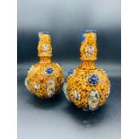 A pair of Alhambra Majolica china vases