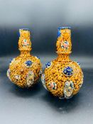 A pair of Alhambra Majolica china vases