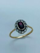 A 9ct gold Ruby and Diamond Ring