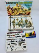 A selection of military model kits to include British Tank Troops, German Afrika Korps and U.S
