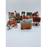 Set of Twelve Muden End Ceramic Cottages Suffolk Studio Pottery