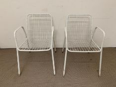 Two retro metal garden chairs