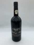 A bottle of Croft 1977 Vintage port