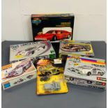 A selection of six Model car kits to include Dinky Action kir U.S Jeep, Matchbox PK-303 Porsche 917,
