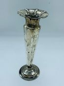 A Walker and Hall silver vase with weighted base (Sheffield Hallmarked)