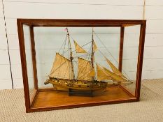 A Glass Cased Frigate, Early 19th Century style.