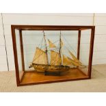 A Glass Cased Frigate, Early 19th Century style.