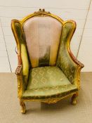 A Gilt Framed Library Chair (French in Style)