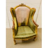 A Gilt Framed Library Chair (French in Style)