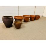 A selection of garden plant pots