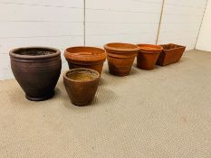 A selection of garden plant pots