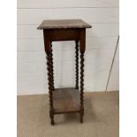 A mahogany barley twist plant stand (H90cm)