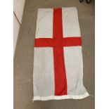 Three Vintage St George's Flags (373cm x 168cm 314cm x 183cm 185cm x 87cm)