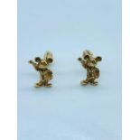 A Set of 14 ct Yellow Gold Mickey Mouse Cuff Links (10.2g)