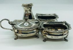 Silver Cruet set, hallmarked 1936 London, makers mark C & S Co Ltd.