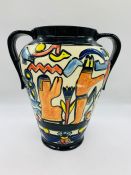 A Charlotte Rhead Twin Handle Egyptian Style Vase (Approx 91/2" High)