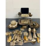 A Large volume of Silver plated items